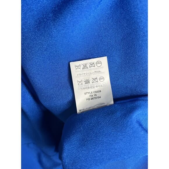 J Crew Silk Scarf Dress Blue Floral A-line Sleeveless Size 2 - Picture 7 of 8